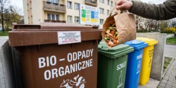 Контейнери для роздільного збору сміття в Польщі, коричневий бак BIO - Moja Polska